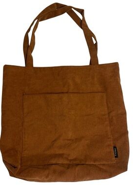 Brown Corduroy Tote Bag - Casual Everyday Shoulder Bag